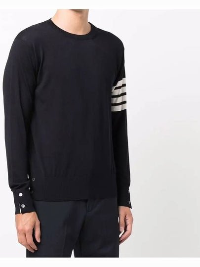 4 Bar Armband Classic Merino Wool Knit Top Navy - THOM BROWNE - BALAAN 2