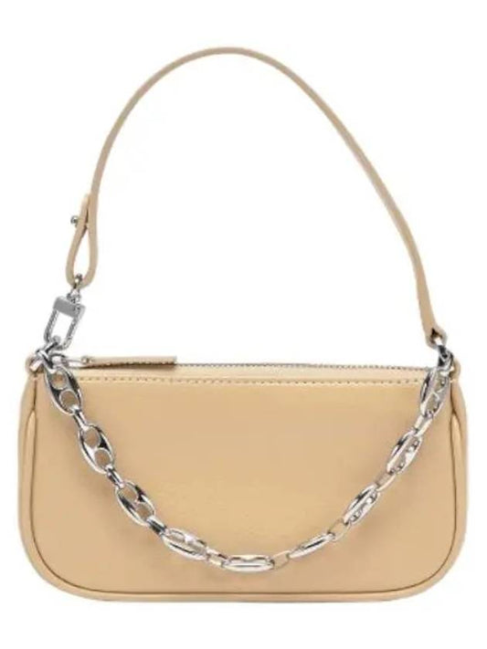 Bypa Mini Rachel Grain Leather Shoulder Bag Sand Beige - BY FAR - BALAAN 1