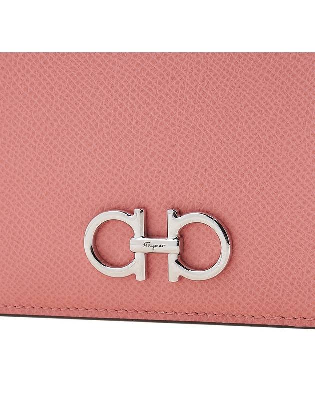 Gancini Compact Half Wallet Coral - SALVATORE FERRAGAMO - BALAAN 7