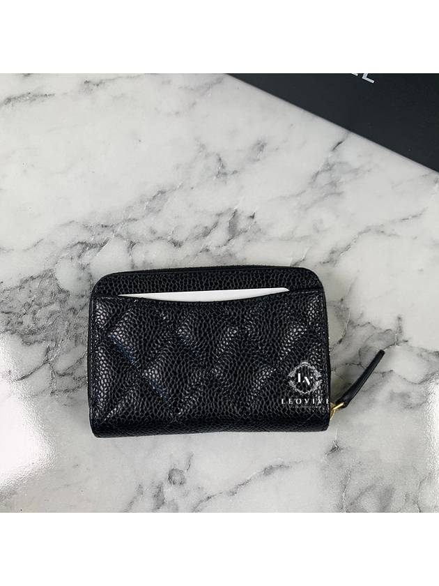 Classic Zipped Coin Purse Grained Calfskin & Gold Black - CHANEL - BALAAN 5