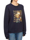 Fox Champion Print Sweatshirt Navy - MAISON KITSUNE - BALAAN 4