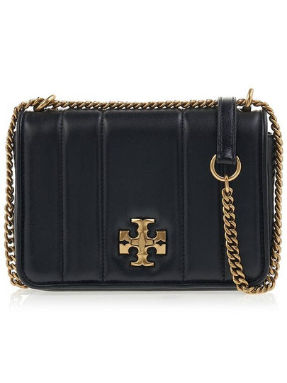 Kira Chain Leather Shoulder Bag Black - TORY BURCH - BALAAN 2