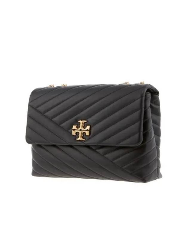 Kira Chevron Convertible Shoulder Bag Black - TORY BURCH - BALAAN 4