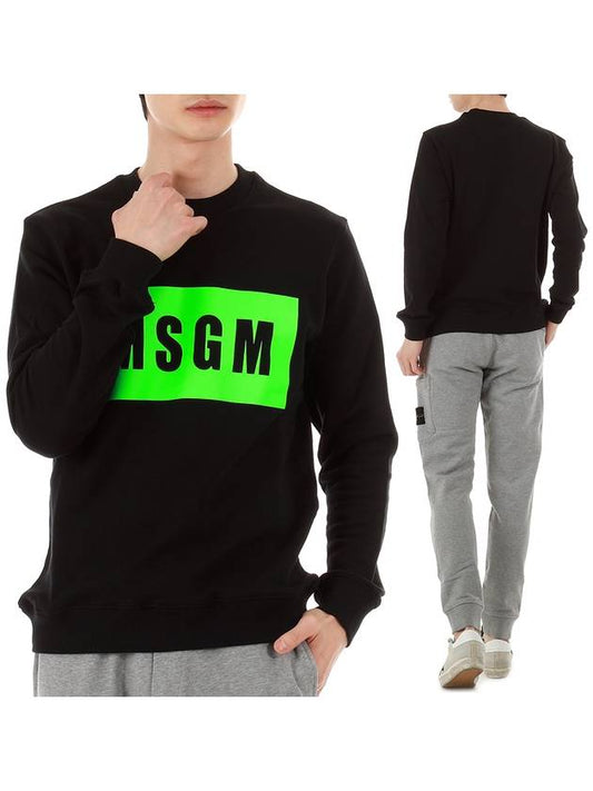 Box Logo Cotton Sweatshirt Black - MSGM - BALAAN 2