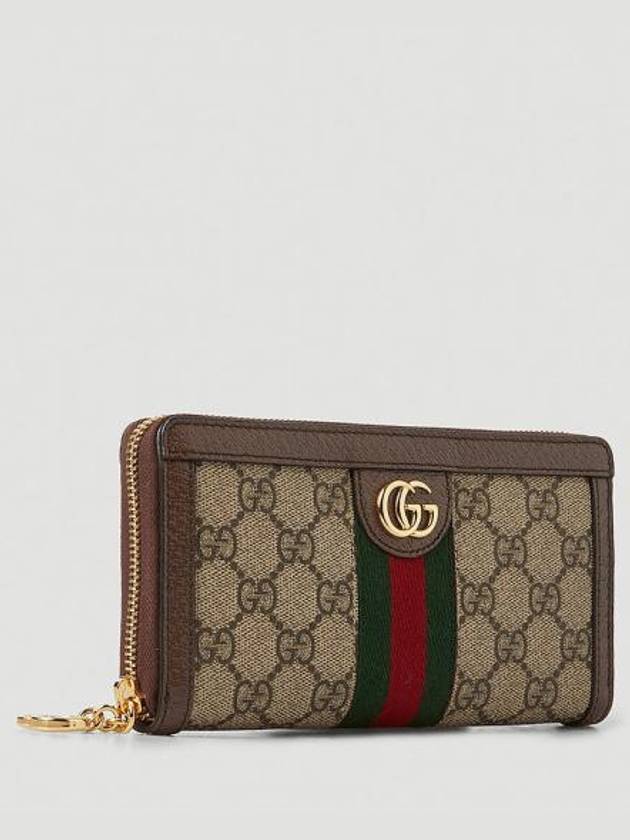 Ophidia GG Supreme Zipper Around Canvas Long Wallet Brown Beige - GUCCI - BALAAN 4