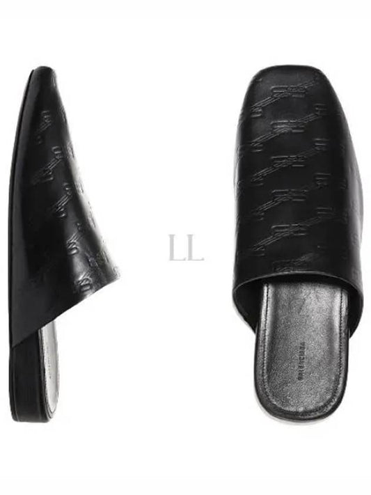 Debossed Logo Leather Mule Black - BALENCIAGA - BALAAN 2