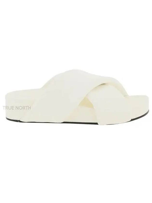 Women's Padded Cross Strap Slippers White - JIL SANDER - BALAAN 2