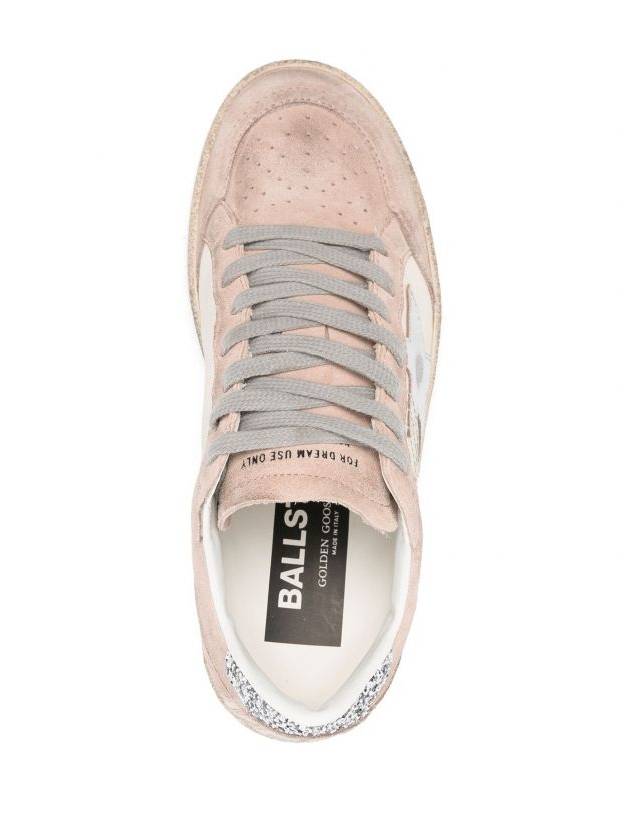 Ball Star Double Quarter Low Top Sneakers Powder Pink - GOLDEN GOOSE - BALAAN 5