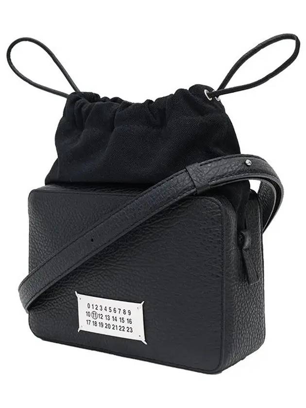 Logo Patch Leather Bucket Cross Bag Black - MAISON MARGIELA - BALAAN 4