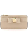 Salvatore Vara Bo Credit Card Wallet Beige - SALVATORE FERRAGAMO - BALAAN.