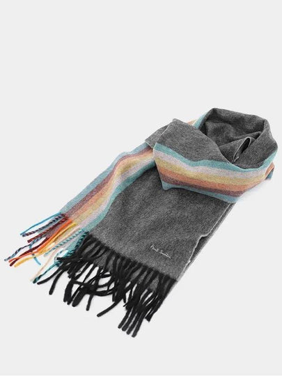 Signature Stripe Cashmere Muffler Grey - PAUL SMITH - BALAAN 2