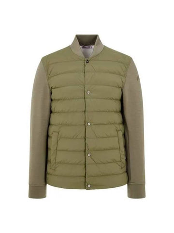 Men s Front Goose Down Patch Snap Button Jacket Khaki 270569 - HERNO - BALAAN 1