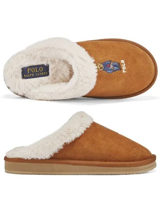 Kayleigh Scuff Bear Suede Mule Brown - POLO RALPH LAUREN - BALAAN 3