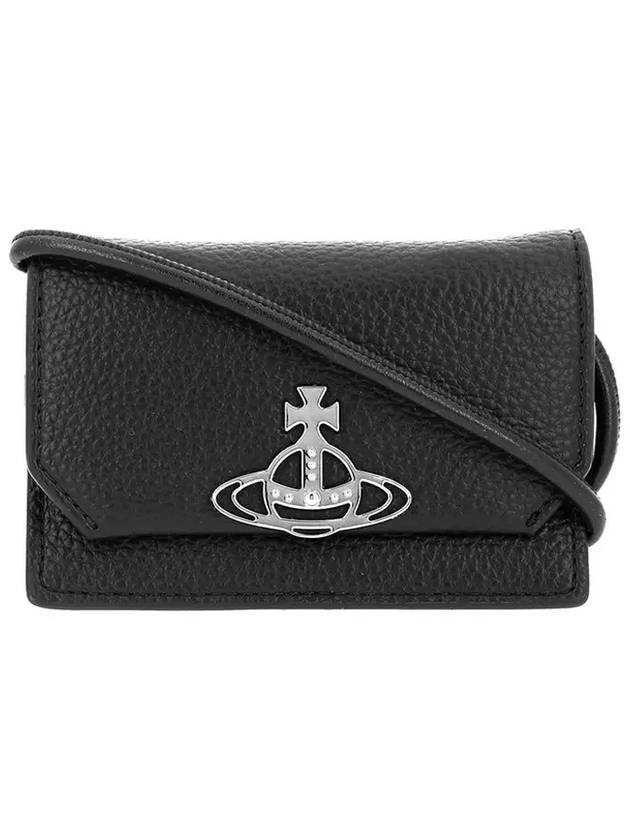 ORB Logo Plaque Top Strap Card Wallet Black - VIVIENNE WESTWOOD - BALAAN 2