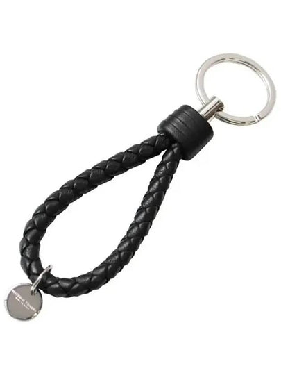 Intrecciato Leather Key Holder Black - BOTTEGA VENETA - BALAAN 2