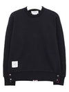 THOM BROWNE Classic Loopback With Center Back RWB Stripe Crewneck Sweatshirt Navy FJT070A 03377 415 - THOM BROWNE - BALAAN