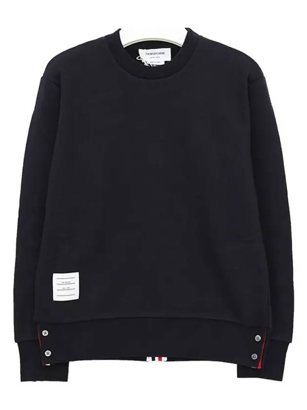 THOM BROWNE Classic Loopback With Center Back RWB Stripe Crewneck Sweatshirt Navy FJT070A 03377 415 - THOM BROWNE - BALAAN