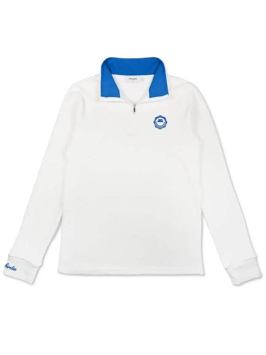 Long sleeve color combination half zip-up t-shirt WHITE - MONBIRDIE GOLF - BALAAN 2