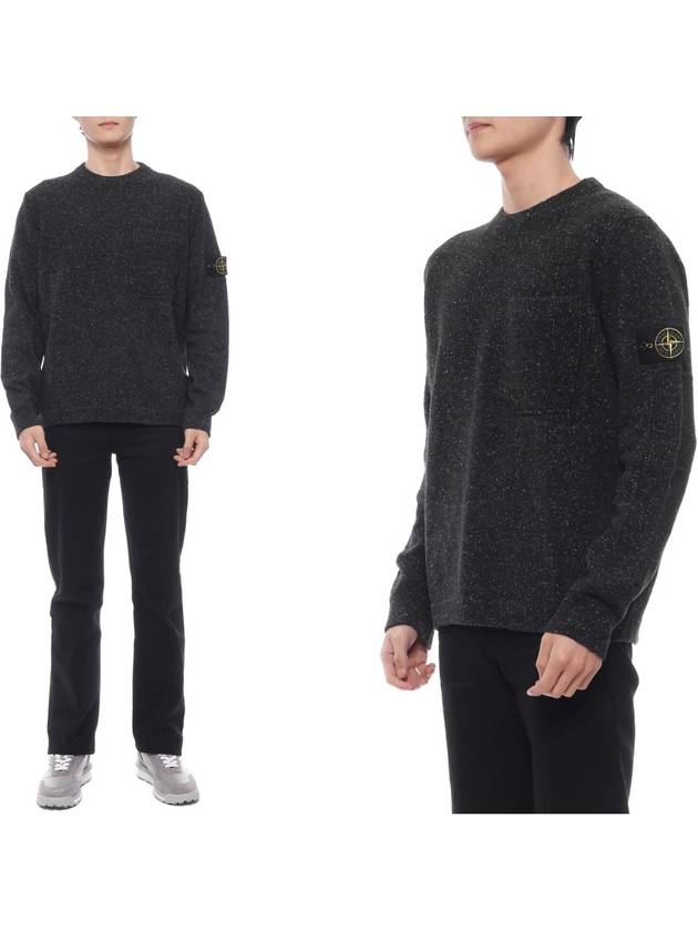 Speckle Crew Neck Knit Top Black - STONE ISLAND - BALAAN 2