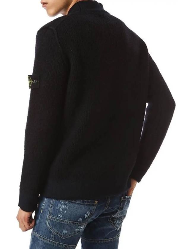 Wappen Boucle Wool Knit Top Navy - STONE ISLAND - BALAAN 4