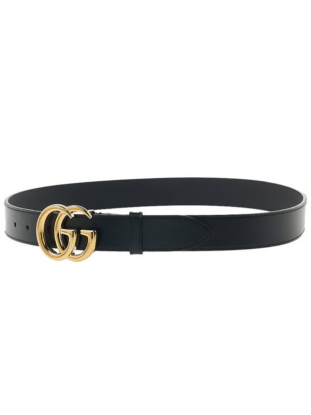 Men's GG Marmont Buckle Belt Black - GUCCI - BALAAN 6