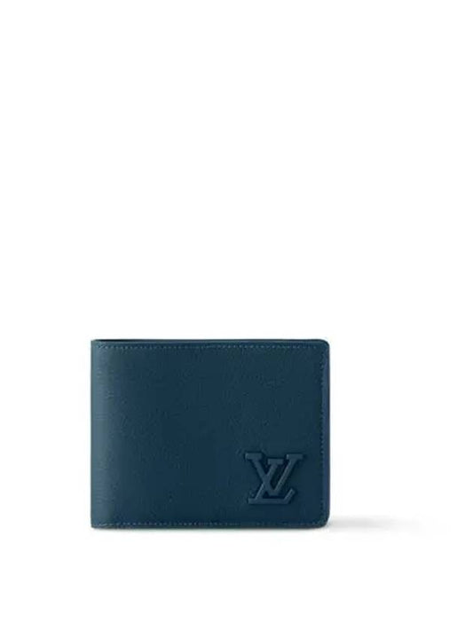 logo multiple calfskin Half wallet blue - LOUIS VUITTON - BALAAN 2