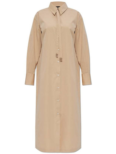 Fabiana Filippi Dress With A Tie, Women's, Beige - FABIANA FILIPPI - BALAAN 1