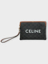 Small Pouch With Strap Signature In Triomphe Canvas With  Print Tan - CELINE - BALAAN 3