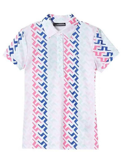 Hailey Painted Bridge Print Short Sleeve Polo Shirt - J.LINDEBERG - BALAAN 2