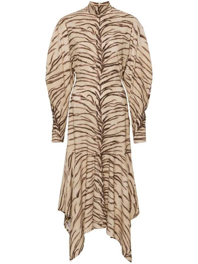 Stella McCartney Long Dress With Tiger Print - STELLA MCCARTNEY - BALAAN 1