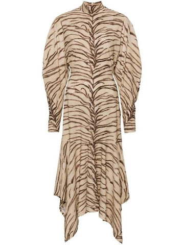 Stella McCartney Long Dress With Tiger Print - STELLA MCCARTNEY - BALAAN 1