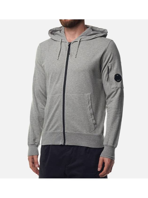 Light Fleece Zip Up Hoodie Grey - CP COMPANY - BALAAN 3