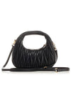 Wander Matelasse Nappa Leather Hobo Mini Bag Black - MIU MIU - BALAAN 4