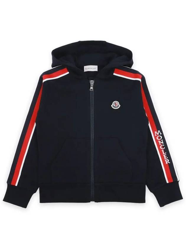 Kids Three Stripe Lining Wappen Patch Hood Zip up Navy 8G00032 899PS 778 8 10A - MONCLER - BALAAN 2