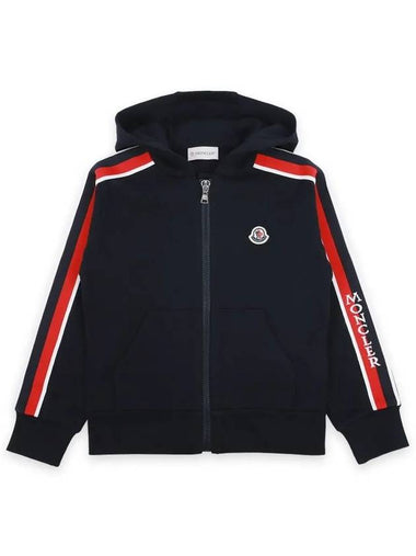 Kids Three Stripe Lining Wappen Patch Hood Zip up Navy 8G00032 899PS 778 8 10A - MONCLER - BALAAN 1