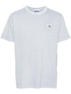 Organic Cotton Short Sleeve T-Shirt Sky Blue - STONE ISLAND - BALAAN 2