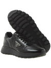 Triangle Logo Leather Low-Top Sneakers Black - PRADA - BALAAN 6