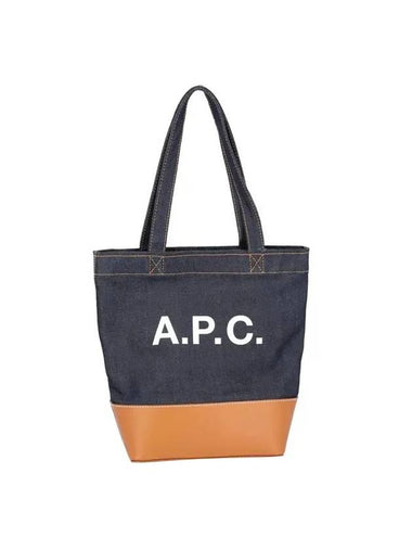 Logo Denim Axel Small Tote Bag Brown - A.P.C. - BALAAN 1