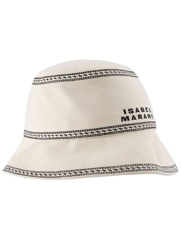 Halena Embroidery Logo Bucket Hat Ivory - ISABEL MARANT - BALAAN 1