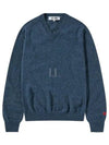 Small Red Heart Waffen V-neck Wool Knit - COMME DES GARCONS - BALAAN 2