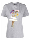 Print Dream Cotton Short Sleeve T-Shirt Gray - GOLDEN GOOSE - BALAAN.
