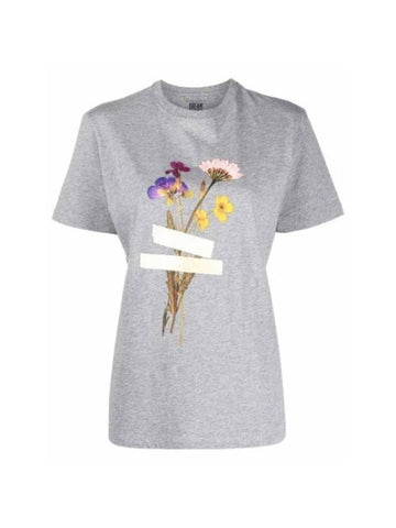 Print Dream Cotton Short Sleeve T-Shirt Gray - GOLDEN GOOSE - BALAAN.