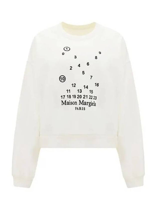 Women's Numbering Logo Print Cotton Sweatshirt White - MAISON MARGIELA - BALAAN 2