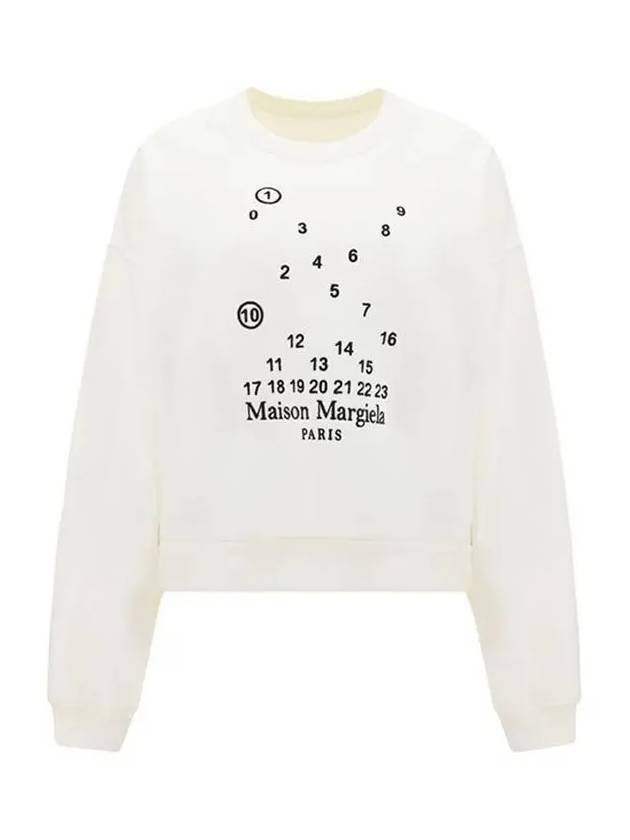 Women's Numbering Logo Print Cotton Sweatshirt White - MAISON MARGIELA - BALAAN 3