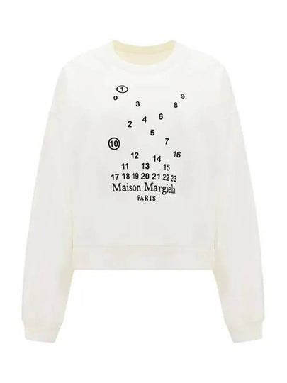 Women's Numbering Logo Print Cotton Sweatshirt White - MAISON MARGIELA - BALAAN 2