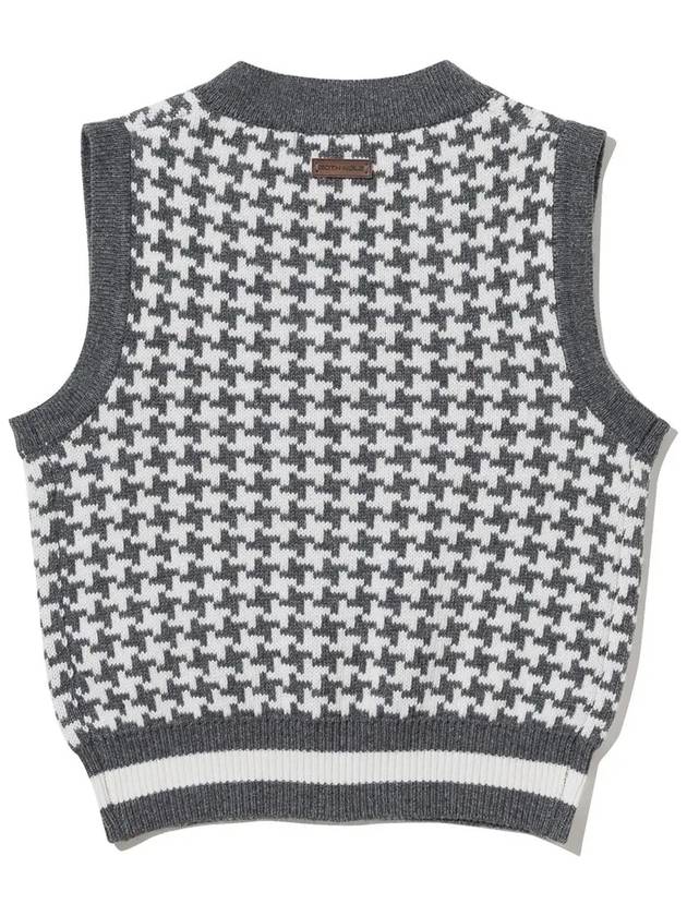 Houndstooth jacquard knit vest MGREY - 20THHOLE - BALAAN 2