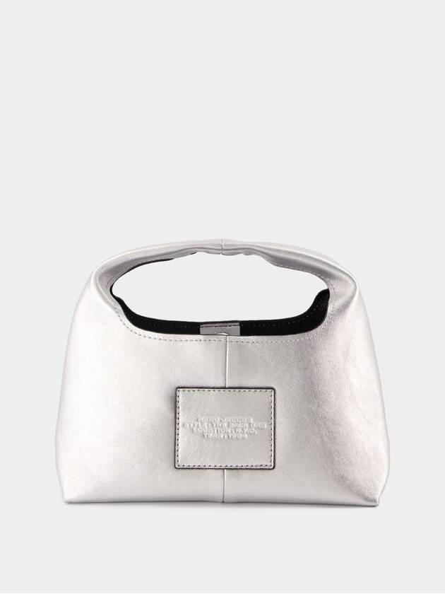 The Metallic Leather Mini Sock Tote Bag Silver - MARC JACOBS - BALAAN 4