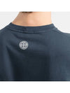 Tricromia One Print Garment Dyed Cotton Jersey Short Sleeve T-Shirt Grey Blue - STONE ISLAND - BALAAN 5