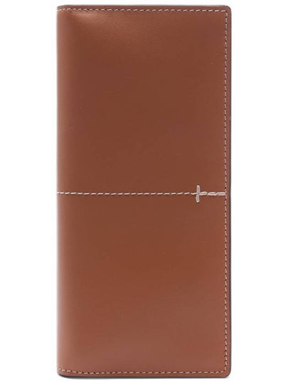 Men's Vertical Stitch Leather Long Wallet Brown - TOD'S - BALAAN 2