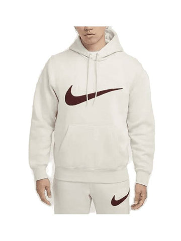 Club Fleece Pullover Hoodie M Light Orewood Brown FN3105 104 - NIKE - BALAAN 1